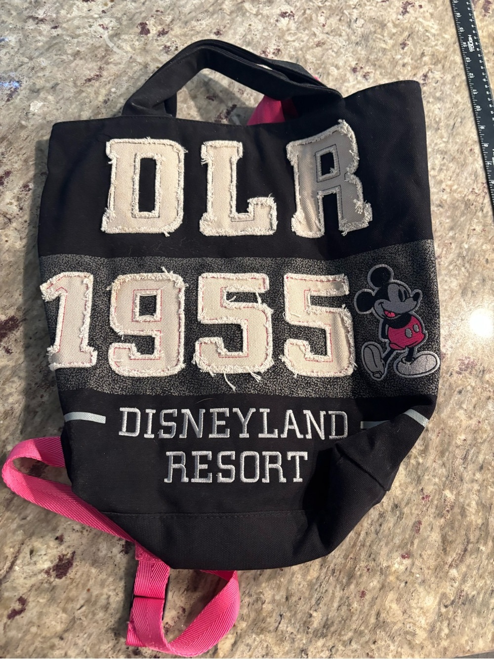 Disney Black and Pink '1955 Disneyland Resort' Backpack with Mickey